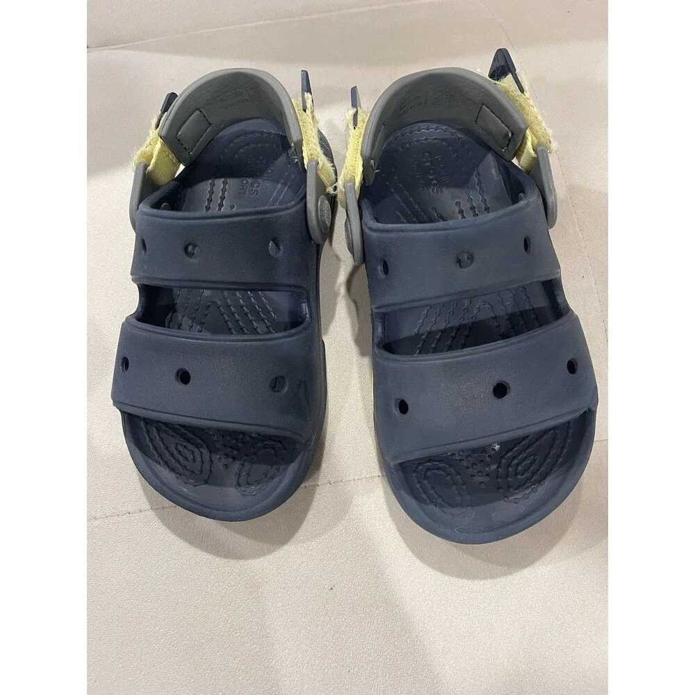 Crocs Classic All Terrain Kids Boys Sz C11 Navy Blue Waterproof Sandals Pre Own